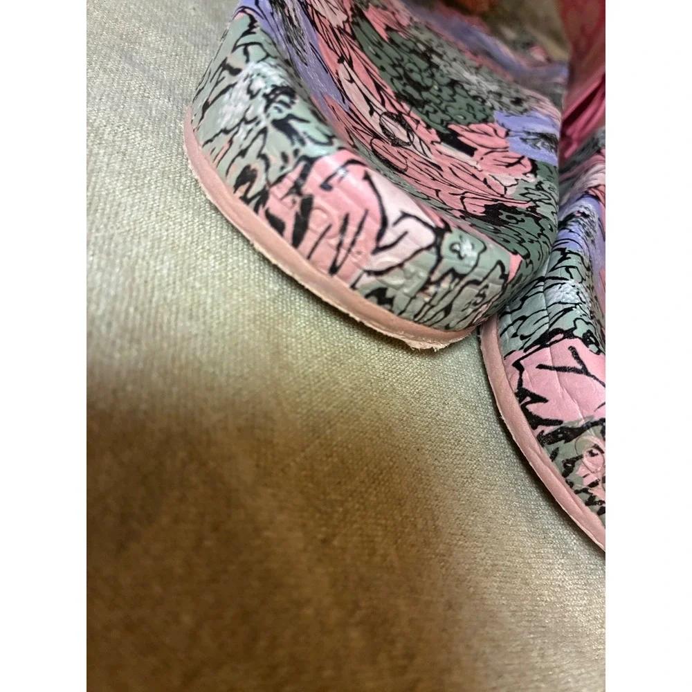 Coach Pink Signature C Floral Print Slide Sandals Womens Size 9